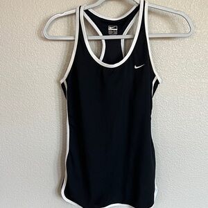 Nike Women's Black Tank Top with White Accents